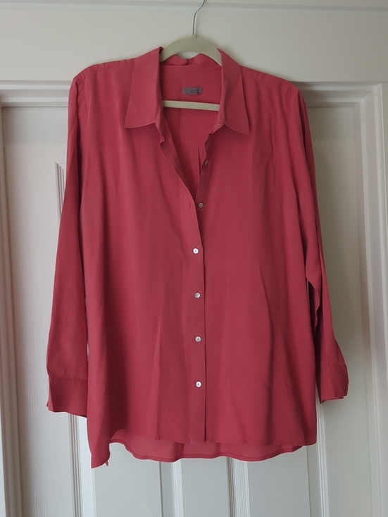 J. Jill Tops - J Jill Shirt Womens XL Pink 100% Silk Button Down Long Sleeve Top Blouse